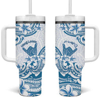 Aloha Hawaii Shaka Tumbler With Handle Hang Loose Blue Version - Polynesian Pride