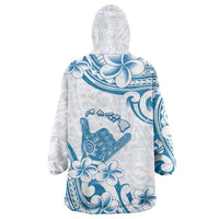 Aloha Hawaii Shaka Wearable Blanket Hoodie Hang Loose Blue Version - Polynesian Pride