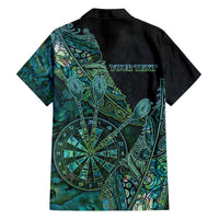 Personalised New Zealand Dart Family Matching Long Sleeve Bodycon Dress and Hawaiian Shirt Maori Fern With Paua Shell - Polynesian Pride