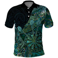 Personalised New Zealand Dart Polo Shirt Maori Fern With Paua Shell - Polynesian Pride