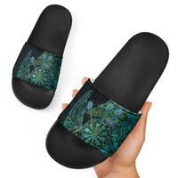 New Zealand Dart Slide Sandals Maori Fern With Paua Shell - Polynesian Pride