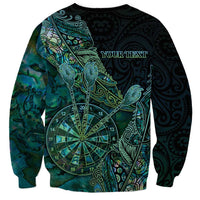 Personalised New Zealand Dart Sweatshirt Maori Fern With Paua Shell - Polynesian Pride