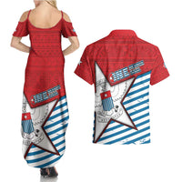 West Papua Morning Star Couples Matching Summer Maxi Dress and Hawaiian Shirt One People One Soul - Polynesian Pride