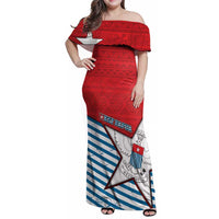 West Papua Morning Star Family Matching Off Shoulder Maxi Dress and Hawaiian Shirt One People One Soul - Polynesian Pride