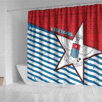 West Papua Morning Star Shower Curtain One People One Soul - Polynesian Pride