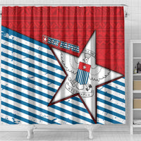 West Papua Morning Star Shower Curtain One People One Soul - Polynesian Pride