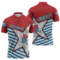 West Papua Morning Star Zipper Polo Shirt One People One Soul - Polynesian Pride