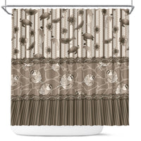Hawaii Christmas In July Shower Curtain Beige Mele Kalikimaka Sea Animals