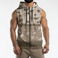 Hawaii Christmas In July Sleeveless Zip Hoodie Beige Mele Kalikimaka Sea Animals DT05 - Polynesian Pride