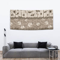 Hawaii Christmas In July Tapestry Beige Mele Kalikimaka Sea Animals