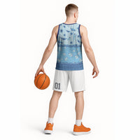 Hawaii Christmas In July Basketball Jersey Sky Blue Mele Kalikimaka Sea Animals DT05 - Polynesian Pride