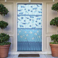 Hawaii Christmas In July Door Cover Sky Blue Mele Kalikimaka Sea Animals DT05 Blue - Polynesian Pride