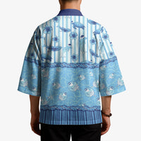 Hawaii Christmas In July Kimono Sky Blue Mele Kalikimaka Sea Animals