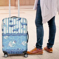 Hawaii Christmas In July Luggage Cover Sky Blue Mele Kalikimaka Sea Animals DT05 Blue - Polynesian Pride