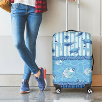 Hawaii Christmas In July Luggage Cover Sky Blue Mele Kalikimaka Sea Animals DT05 - Polynesian Pride