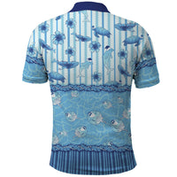 Hawaii Christmas In July Polo Shirt Sky Blue Mele Kalikimaka Sea Animals DT05 - Polynesian Pride