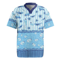 Hawaii Christmas In July Rugby Jersey Sky Blue Mele Kalikimaka Sea Animals