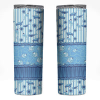 Hawaii Christmas In July Skinny Tumbler Sky Blue Mele Kalikimaka Sea Animals DT05 Blue - Polynesian Pride