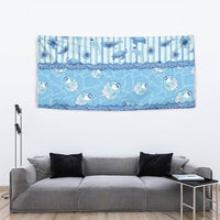 Hawaii Christmas In July Tapestry Sky Blue Mele Kalikimaka Sea Animals