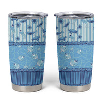 Hawaii Christmas In July Tumbler Cup Sky Blue Mele Kalikimaka Sea Animals DT05 Blue - Polynesian Pride