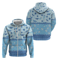 Hawaii Christmas In July Zip Hoodie Sky Blue Mele Kalikimaka Sea Animals DT05 - Polynesian Pride