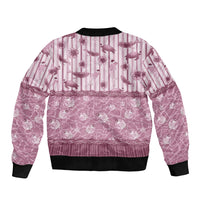 Hawaii Christmas In July Bomber Jacket Dusty Pink Mele Kalikimaka Sea Animals