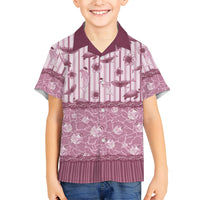 Hawaii Christmas In July Family Matching Summer Maxi Dress and Hawaiian Shirt Dusty Pink Mele Kalikimaka Sea Animals DT05 Son's Shirt Pink - Polynesian Pride