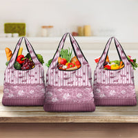 Hawaii Christmas In July Grocery Bag Dusty Pink Mele Kalikimaka Sea Animals DT05 3-pack One Size Pink - Polynesian Pride