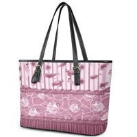 Hawaii Christmas In July Leather Tote Bag Dusty Pink Mele Kalikimaka Sea Animals DT05 - Polynesian Pride