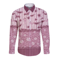 Hawaii Christmas In July Long Sleeve Button Shirt Dusty Pink Mele Kalikimaka Sea Animals DT05 Unisex Pink - Polynesian Pride