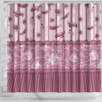 Hawaii Christmas In July Shower Curtain Dusty Pink Mele Kalikimaka Sea Animals DT05 - Polynesian Pride