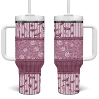 Hawaii Christmas In July Tumbler With Handle Dusty Pink Mele Kalikimaka Sea Animals DT05 One Size: 40 oz Pink - Polynesian Pride