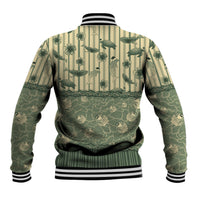 Hawaii Christmas In July Baseball Jacket Olive Green Mele Kalikimaka Sea Animals