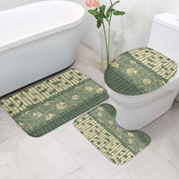 Hawaii Christmas In July Bathroom Set Olive Green Mele Kalikimaka Sea Animals