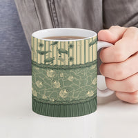 Hawaii Christmas In July Ceramic Mug Olive Green Mele Kalikimaka Sea Animals