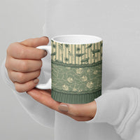 Hawaii Christmas In July Ceramic Mug Olive Green Mele Kalikimaka Sea Animals