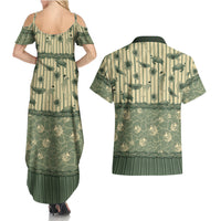 Hawaii Christmas In July Couples Matching Summer Maxi Dress and Hawaiian Shirt Olive Green Mele Kalikimaka Sea Animals DT05 - Polynesian Pride