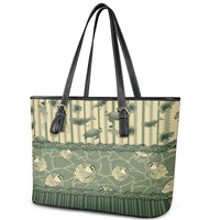 Hawaii Christmas In July Leather Tote Bag Olive Green Mele Kalikimaka Sea Animals DT05 - Polynesian Pride