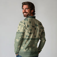 Hawaii Christmas In July Long Sleeve Polo Shirt Olive Green Mele Kalikimaka Sea Animals DT05 - Polynesian Pride