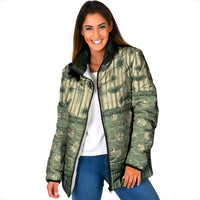 Hawaii Christmas In July Padded Jacket Olive Green Mele Kalikimaka Sea Animals