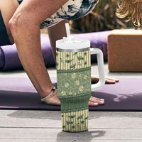 Hawaii Christmas In July Tumbler With Handle Olive Green Mele Kalikimaka Sea Animals DT05 - Polynesian Pride