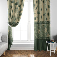 Hawaii Christmas In July Window Curtain Olive Green Mele Kalikimaka Sea Animals