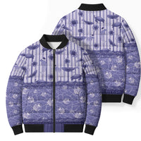 Hawaii Christmas In July Bomber Puffer Jacket Amethyst Purple Mele Kalikimaka Sea Animals