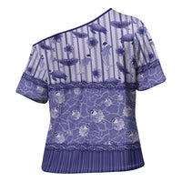Hawaii Christmas In July Cross Shoulder Shirt Amethyst Purple Mele Kalikimaka Sea Animals DT05 - Polynesian Pride