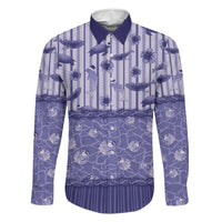 Hawaii Christmas In July Family Matching Long Sleeve Bodycon Dress and Hawaiian Shirt Amethyst Purple Mele Kalikimaka Sea Animals DT05 Dad's Shirt - Long Sleeve Purple - Polynesian Pride