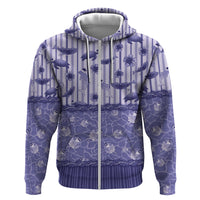 Hawaii Christmas In July Hoodie Amethyst Purple Mele Kalikimaka Sea Animals DT05 Zip Hoodie Purple - Polynesian Pride
