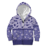 Hawaii Christmas In July Kid Hoodie Amethyst Purple Mele Kalikimaka Sea Animals DT05 Zip Hoodie Purple - Polynesian Pride