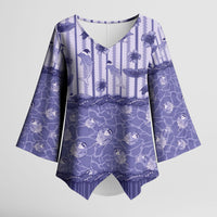 Hawaii Christmas In July Kimono Sleeve Blouse Amethyst Purple Mele Kalikimaka Sea Animals DT05 Female Purple - Polynesian Pride