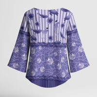 Hawaii Christmas In July Kimono Sleeve Blouse Amethyst Purple Mele Kalikimaka Sea Animals DT05 - Polynesian Pride