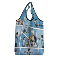 Argentina Football Grocery Bag Goat Comic Style Sun Of May